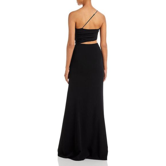 Cinq a Sept Womens Black Scuba Maxi One-Shoulder Evening Dress Gown NWT - Picture 2 of 2
